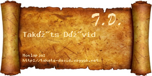 Takáts Dávid névjegykártya